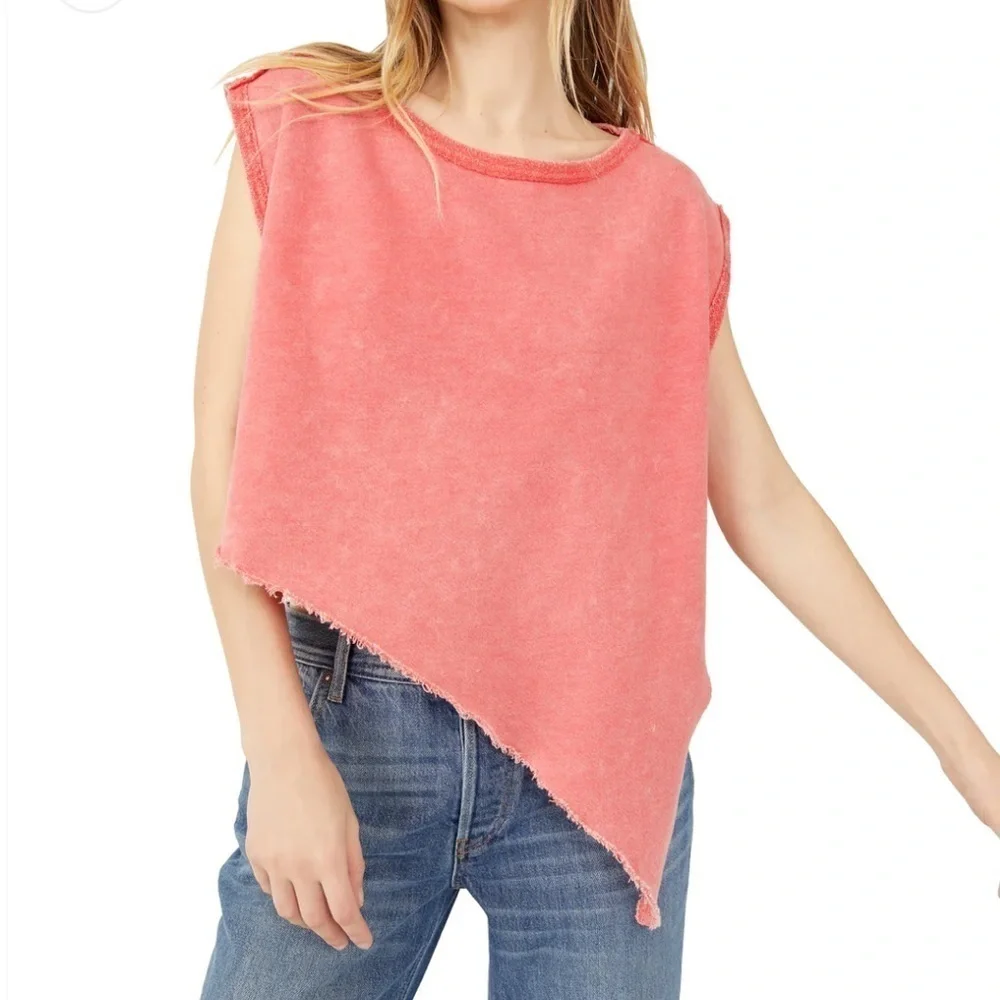 FREE PEOPLE Fresh To Def Pullover Red XS FP Movement Sweatshirt Top